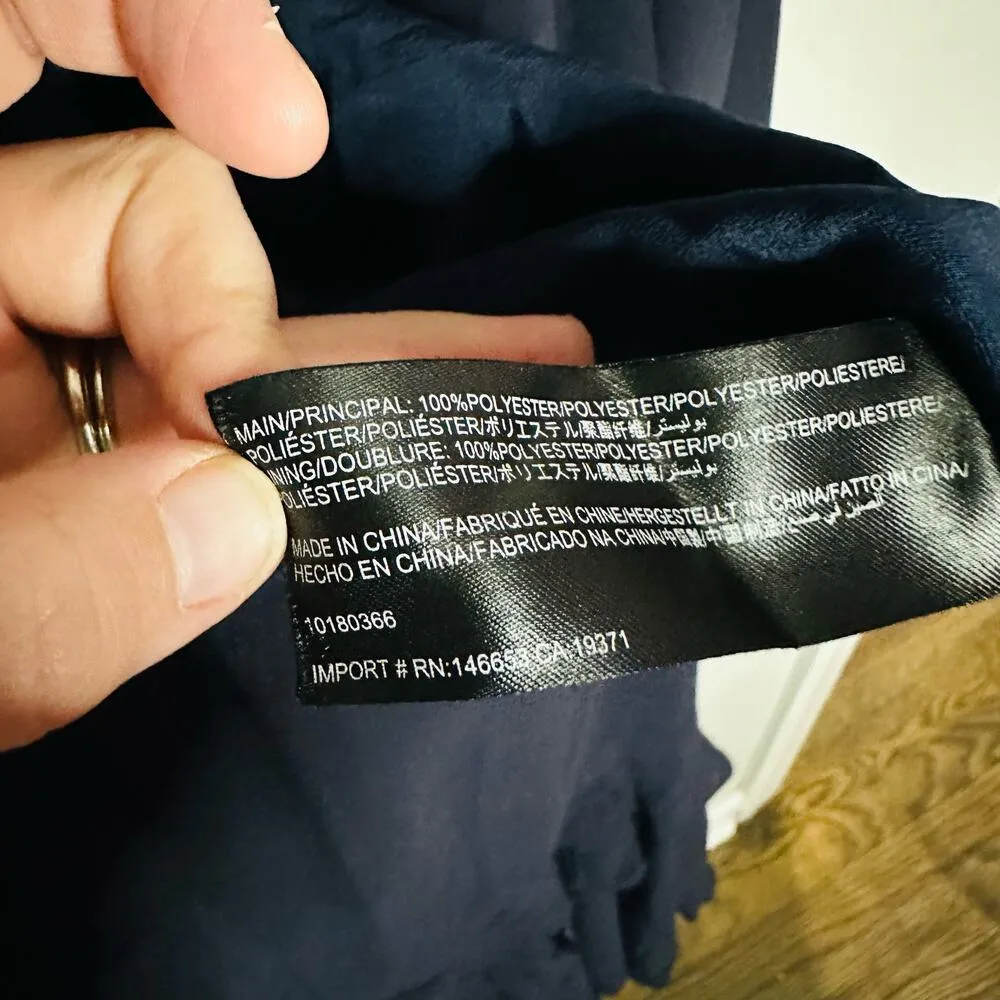 C/MEO COLLECTIVE Be About You Navy V-Neckline Long Gown Dress Size Medium - Image 7