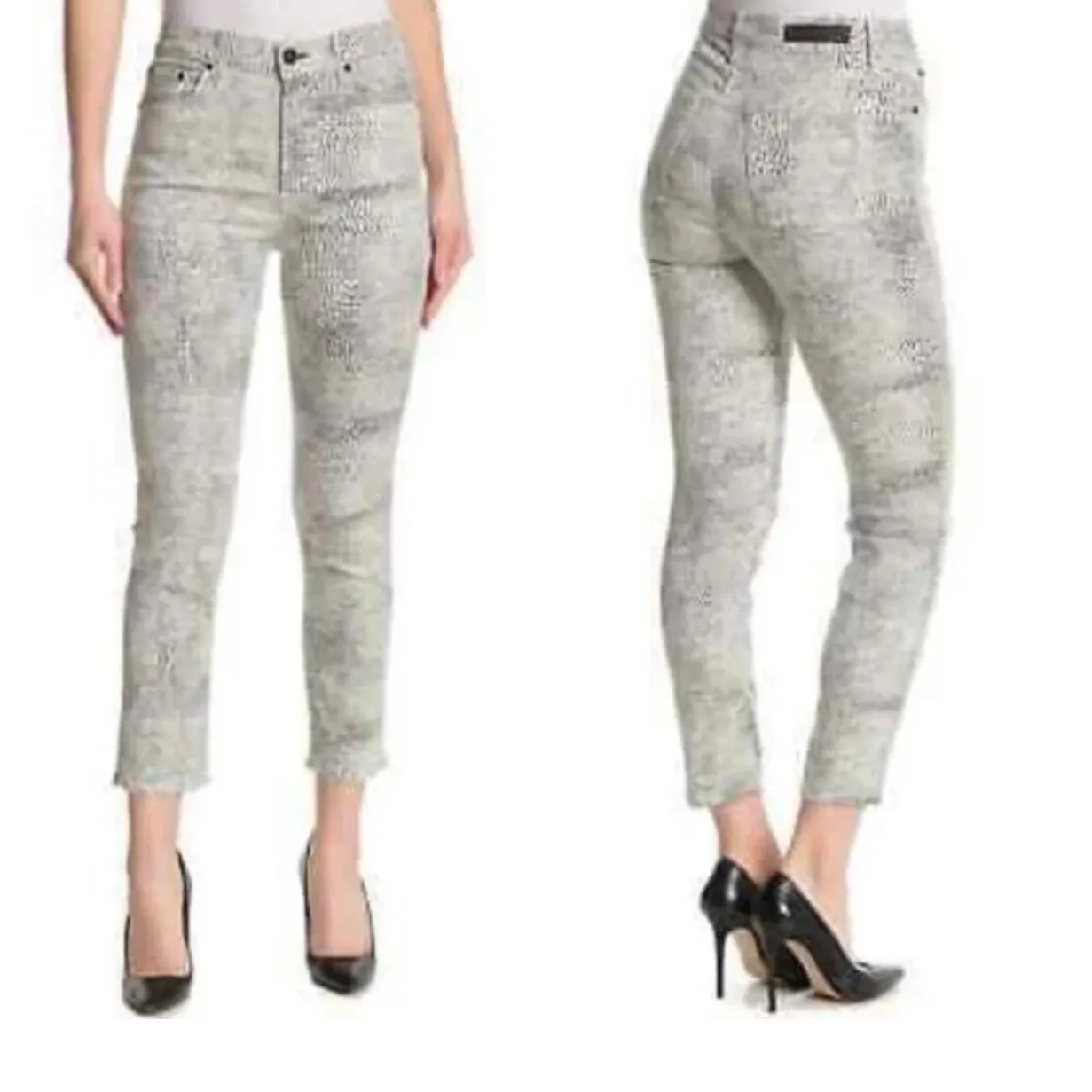 Aritzia GRLFRND Opposites Attract High-Rise Slim Black/White Reed Jeans‎ Size 26 - Image 2