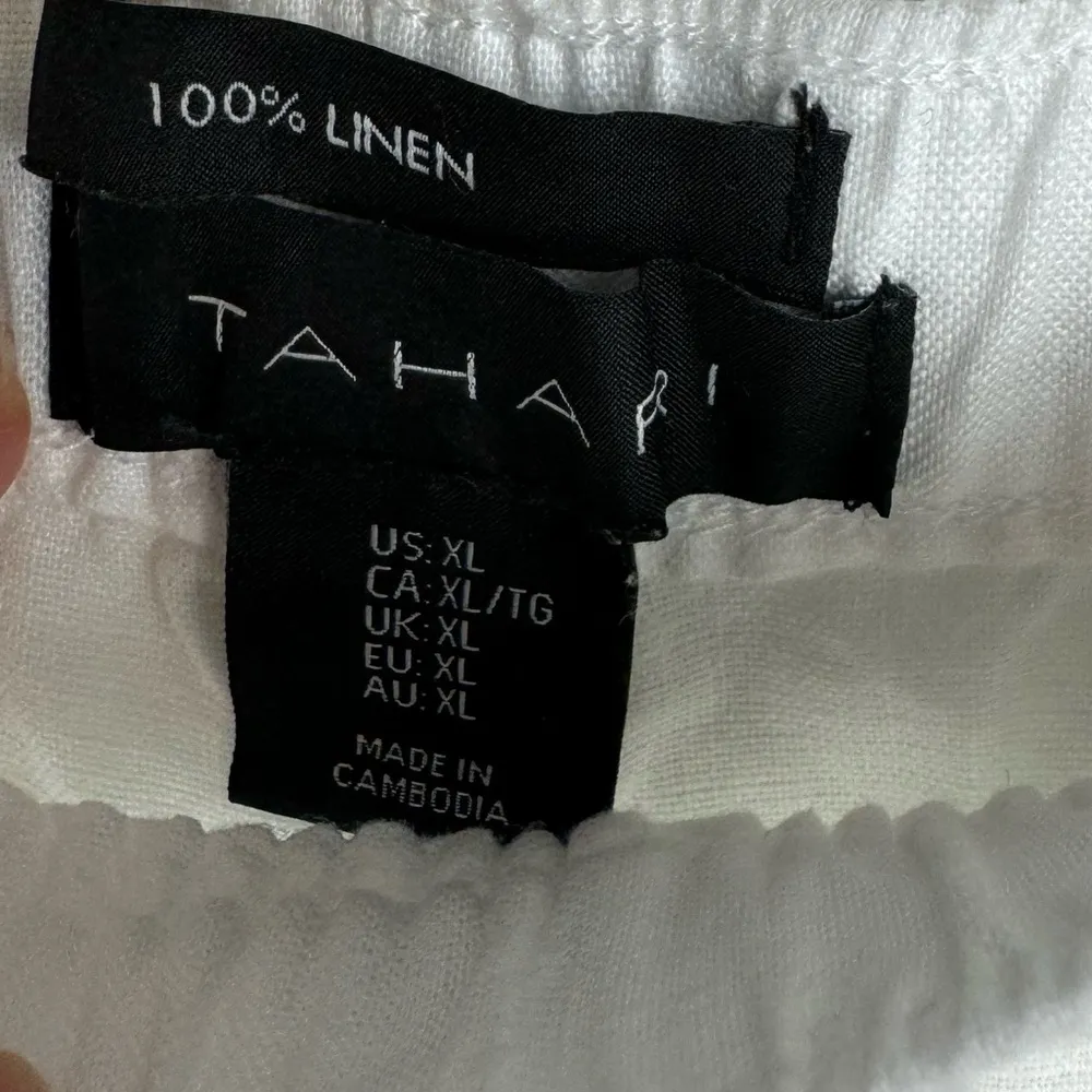 Tahari 100% Linen High Waisted Relaxed Shorts Sz XL Lagenlook - Image 8