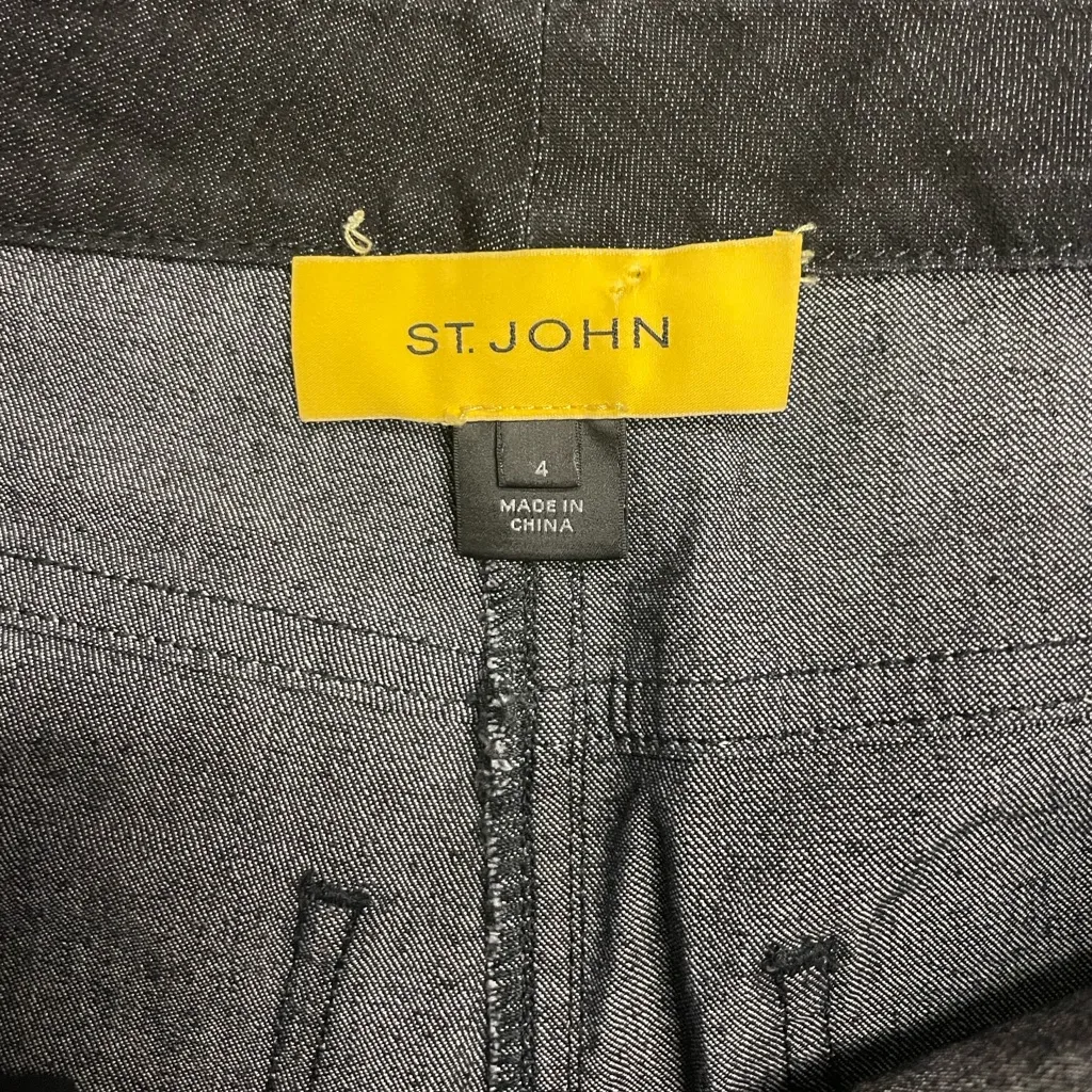 St John Jeans Women’s size 4 luxury casual jeans normcore stretch black shine - Image 3