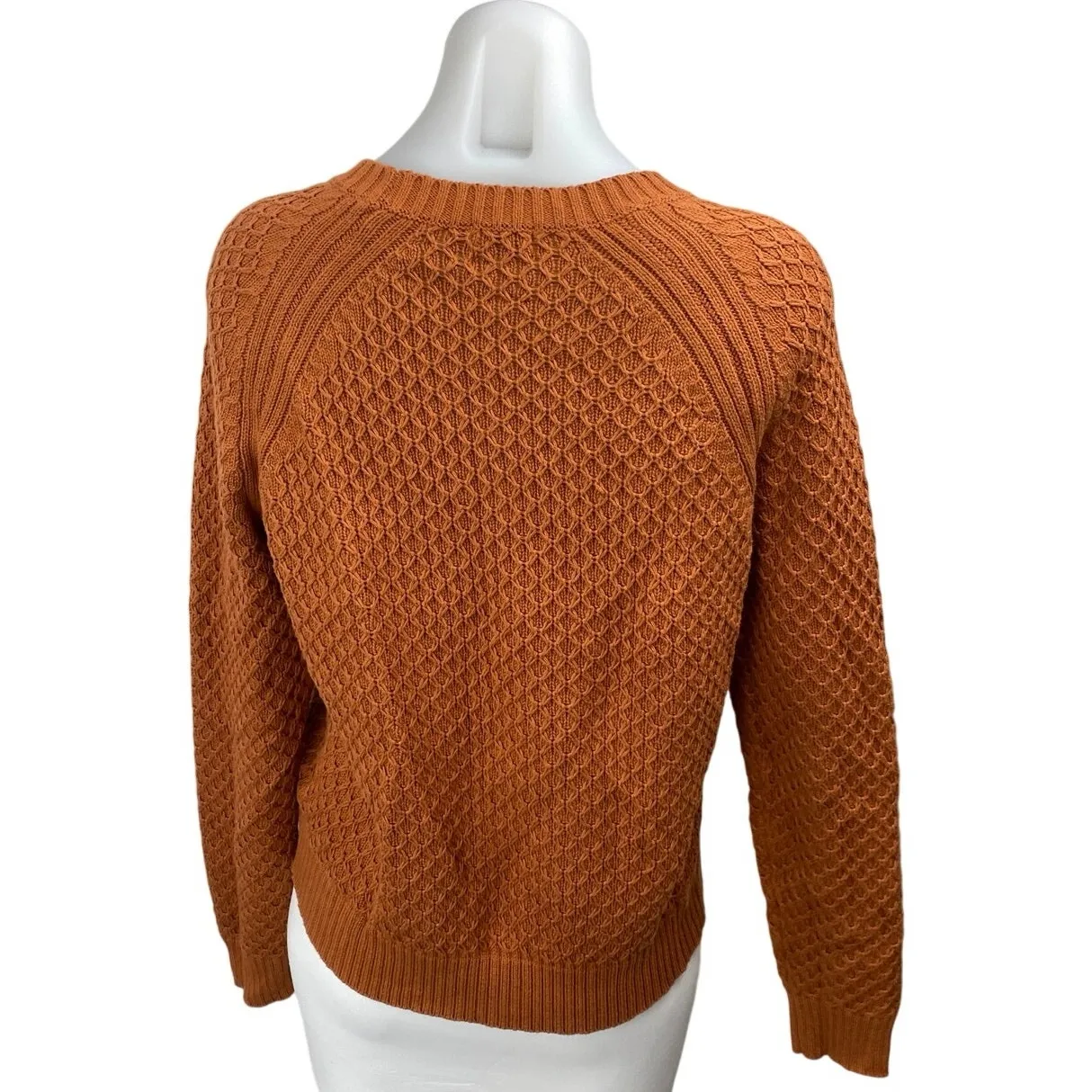 Spartina 449 Women's Brown Long Sleeve Cable Knit Crew Neck Sweater Top Size M - Image 2