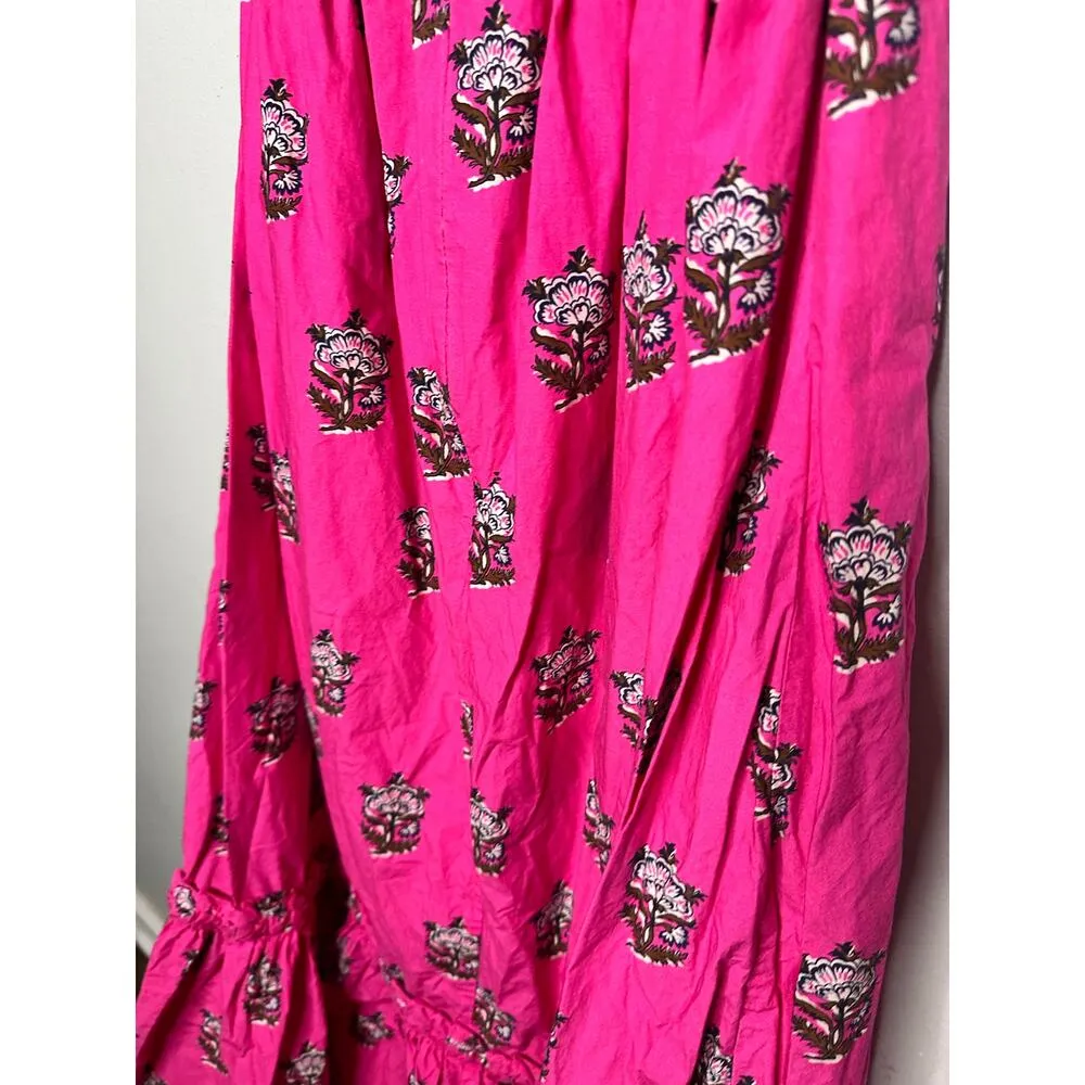 RHODE Hot Pink Marigold Flower Print Halter Style Salena Maxi Dress Size XS - Image 13