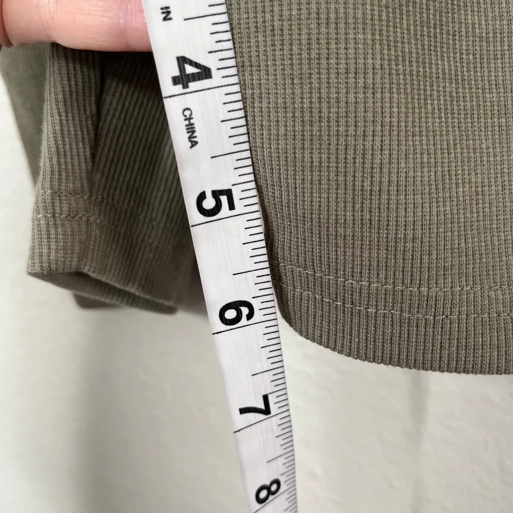 Talentless Womens Ribbed Knit Olive Green Active Biker Shorts XS - Image 8