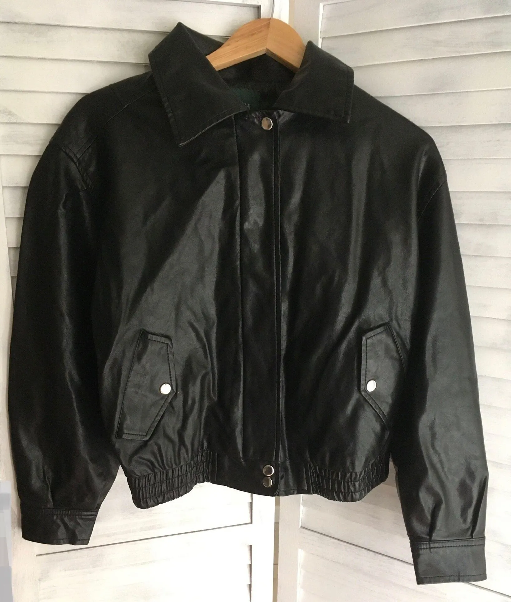 Black Bomber Jacket, Small - Image 2