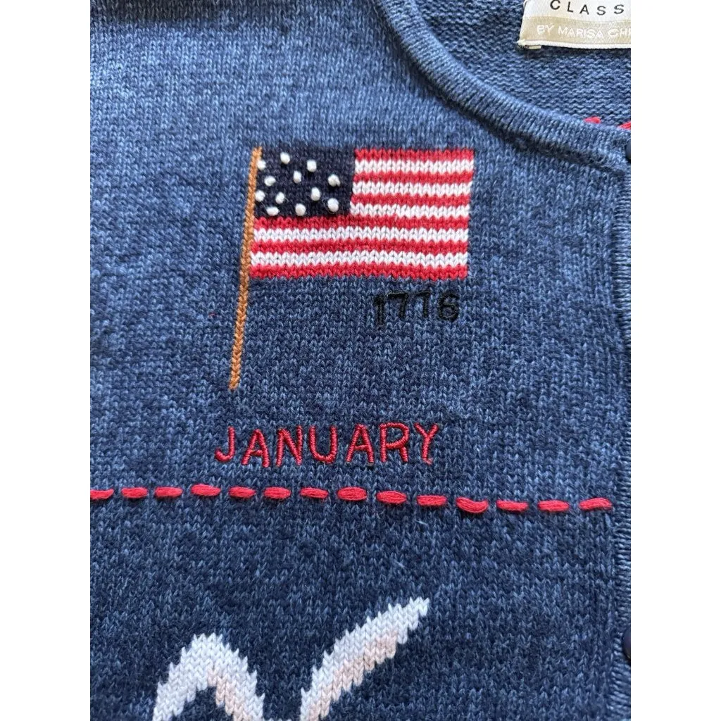 Marisa Christina Classics‎ Months of Year Sweater Size XL Cotton Blend Teacher Blue - Image 9