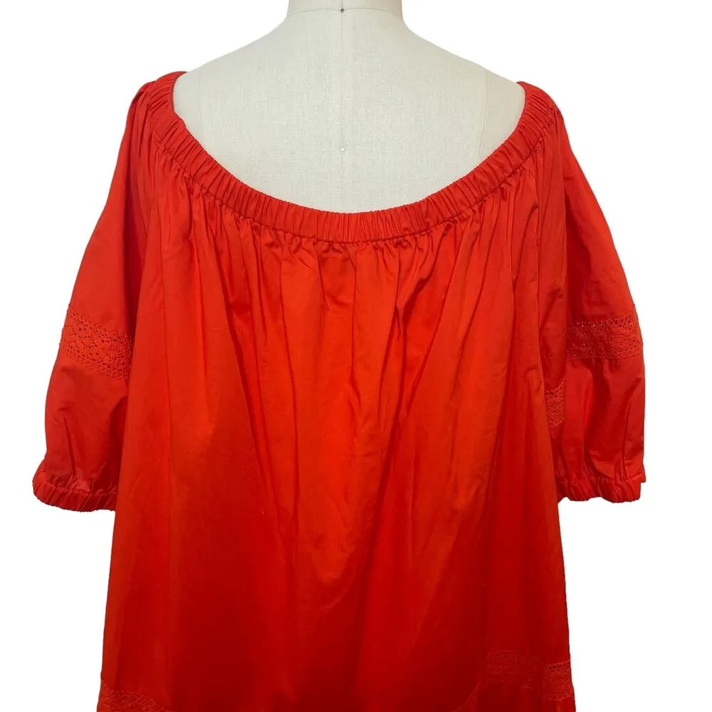 NWT Broom Street X Kate Spade Poplin Off Shoulder Dress Cherry Pepper Size XXL - Image 10