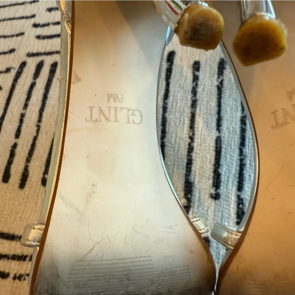 Glint Silver Strappy Heels Size 8 - Image 7