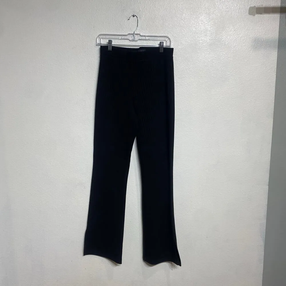 Sanctuary Black Ribbed Wide Leg Pants Sz L - Image 9