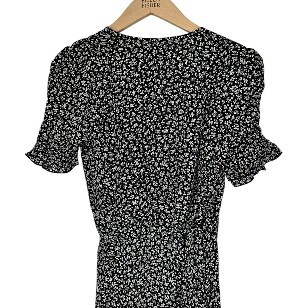 Sorvar Los Angeles Helen Maxi Wrap Dress in Pixie Bouquet Microfloral Small NWT Black - Image 5