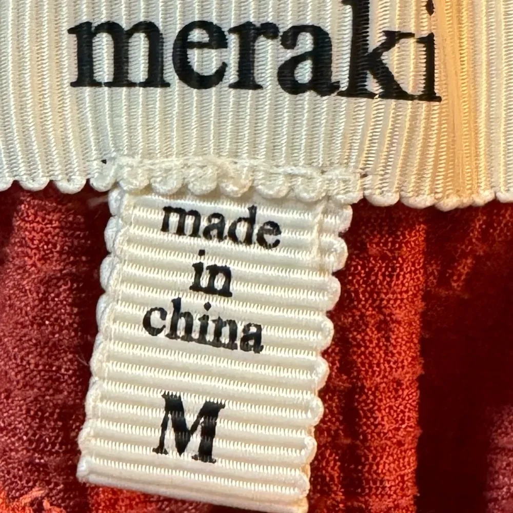 New MERAKI Orange Boho Blouse Women’s Top Button Accents Cinched Waist Sz M Size M - Image 7