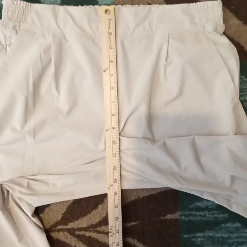 Athleta White Wide-Leg Women's Pants Abalone Color Cropped Womens 12 - Image 8