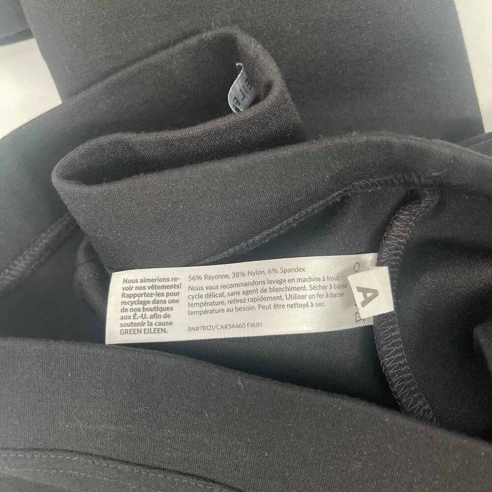 EILEEN FISHER Pants Size Small Stretch Washable Pull On Black Spandex Classic - Image 8