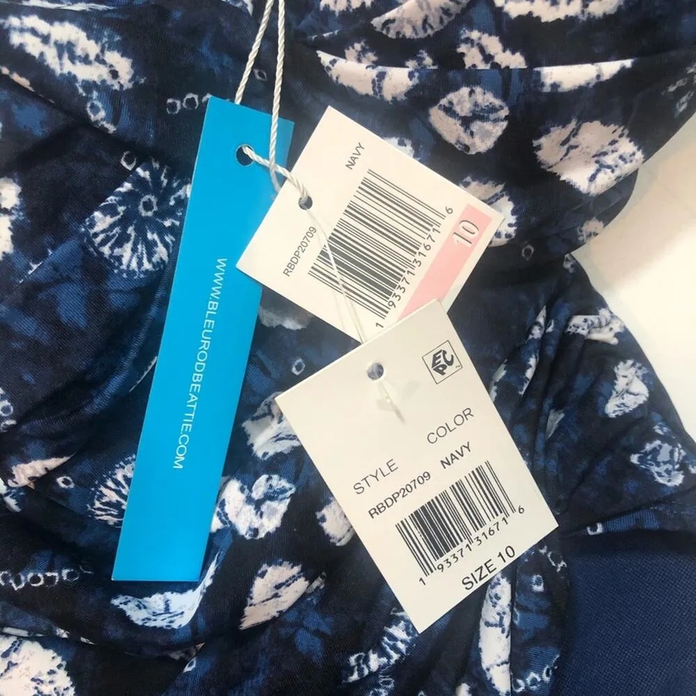 Bleu Rod Beattie floral shirred one piece swimsuit Size 10 - Image 2