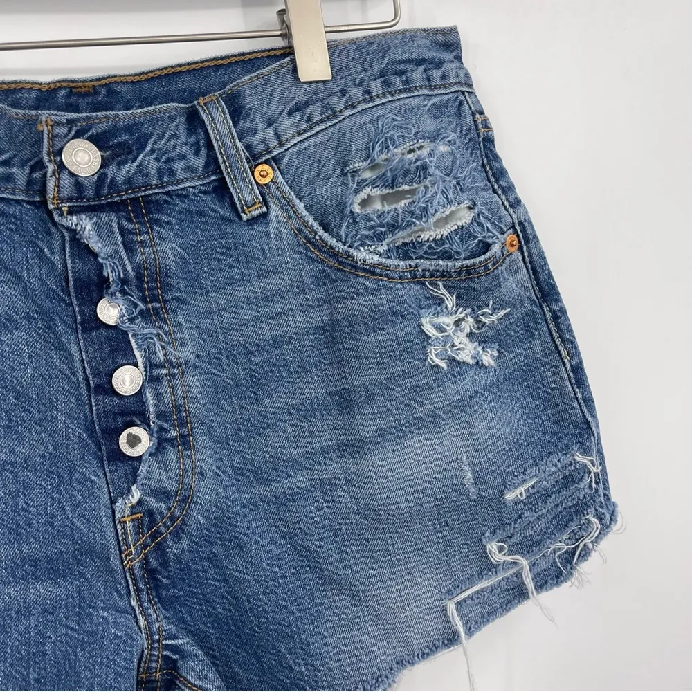 Levi’s 501 Custom Distressed Shorts Size 33 - Image 2