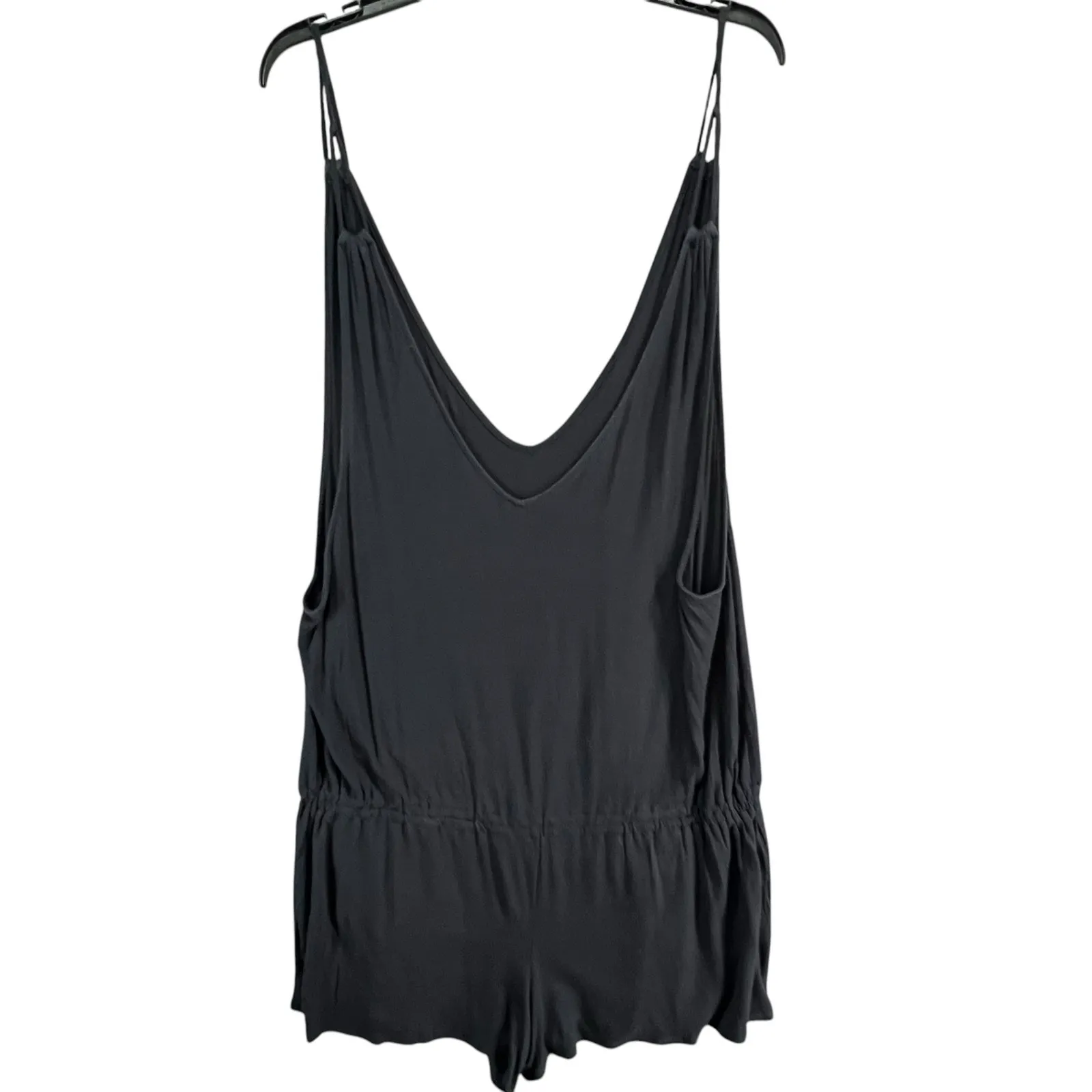 Victorias Secret Pajama Romper Womens M Black Modal Blend Strappy Loungewear - Image 2