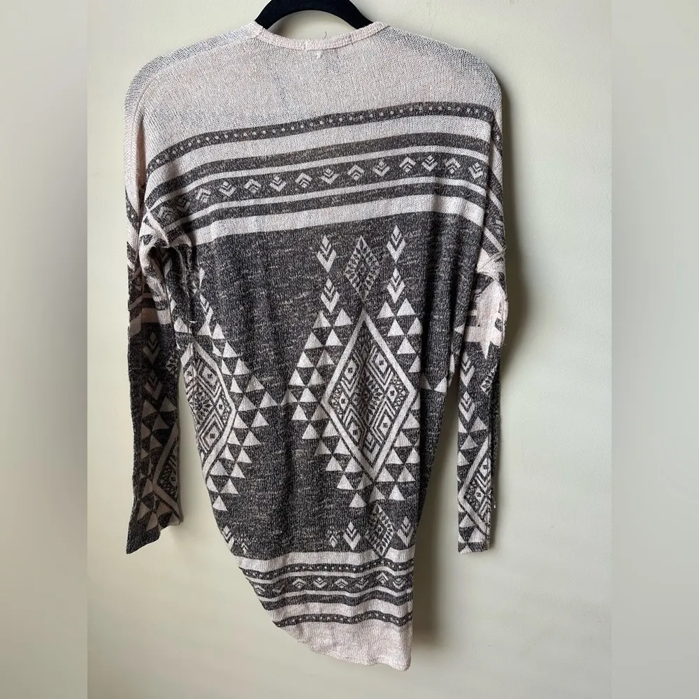 Forever 21 Open Front Cardigan Womens Size Medium Aztec Print Southwestern - Image 4