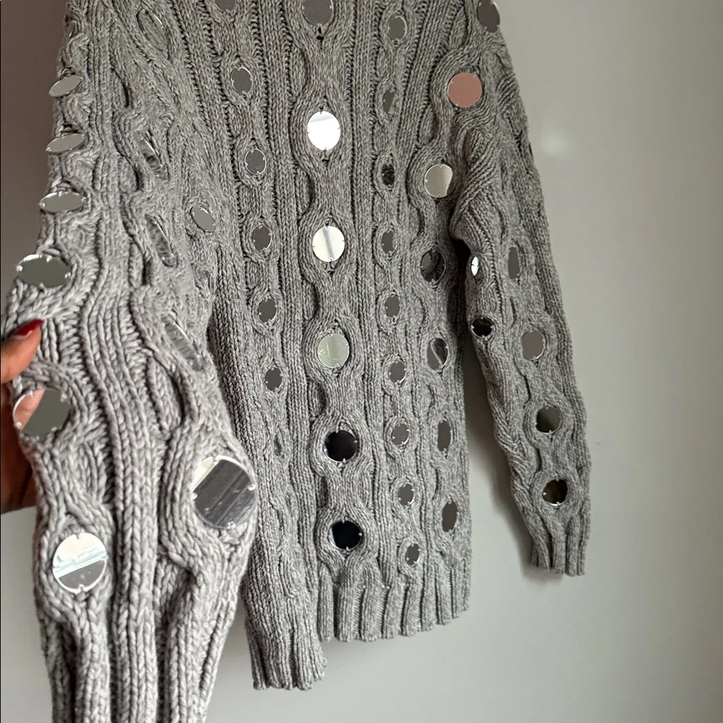 STAUD Beehive Cotton Cable-Knit Sweater Small - Image 7
