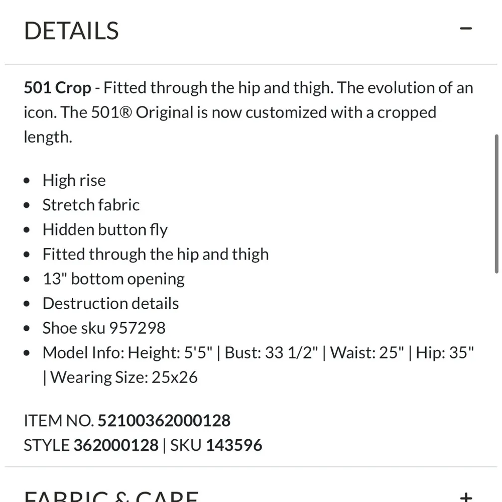 Levi’s 501 Original Cropped Straight Distressed Jeans - Image 3