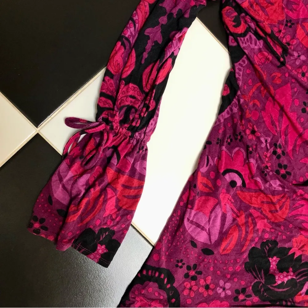 Among The Wildflowers Long Sleeve Mini Dress Mod Open Back Oversized - Image 7