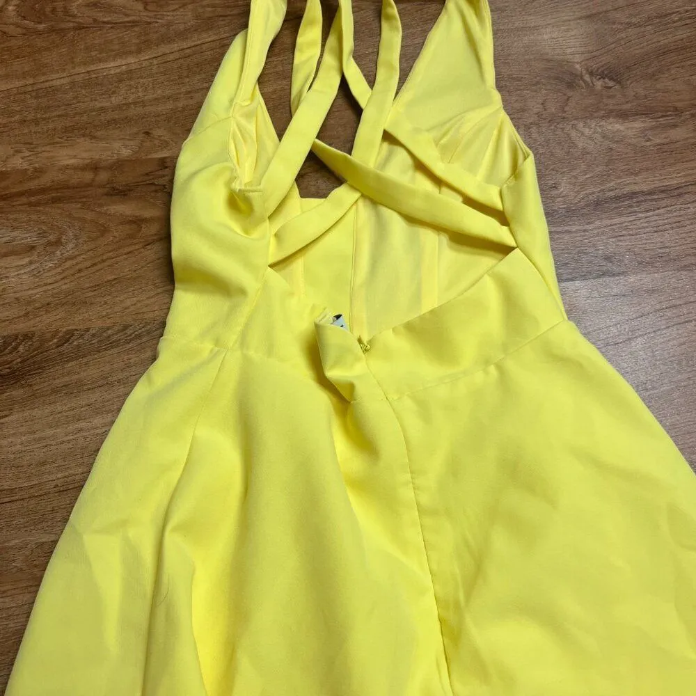Do + Be yellow skater mini dress small - Image 7