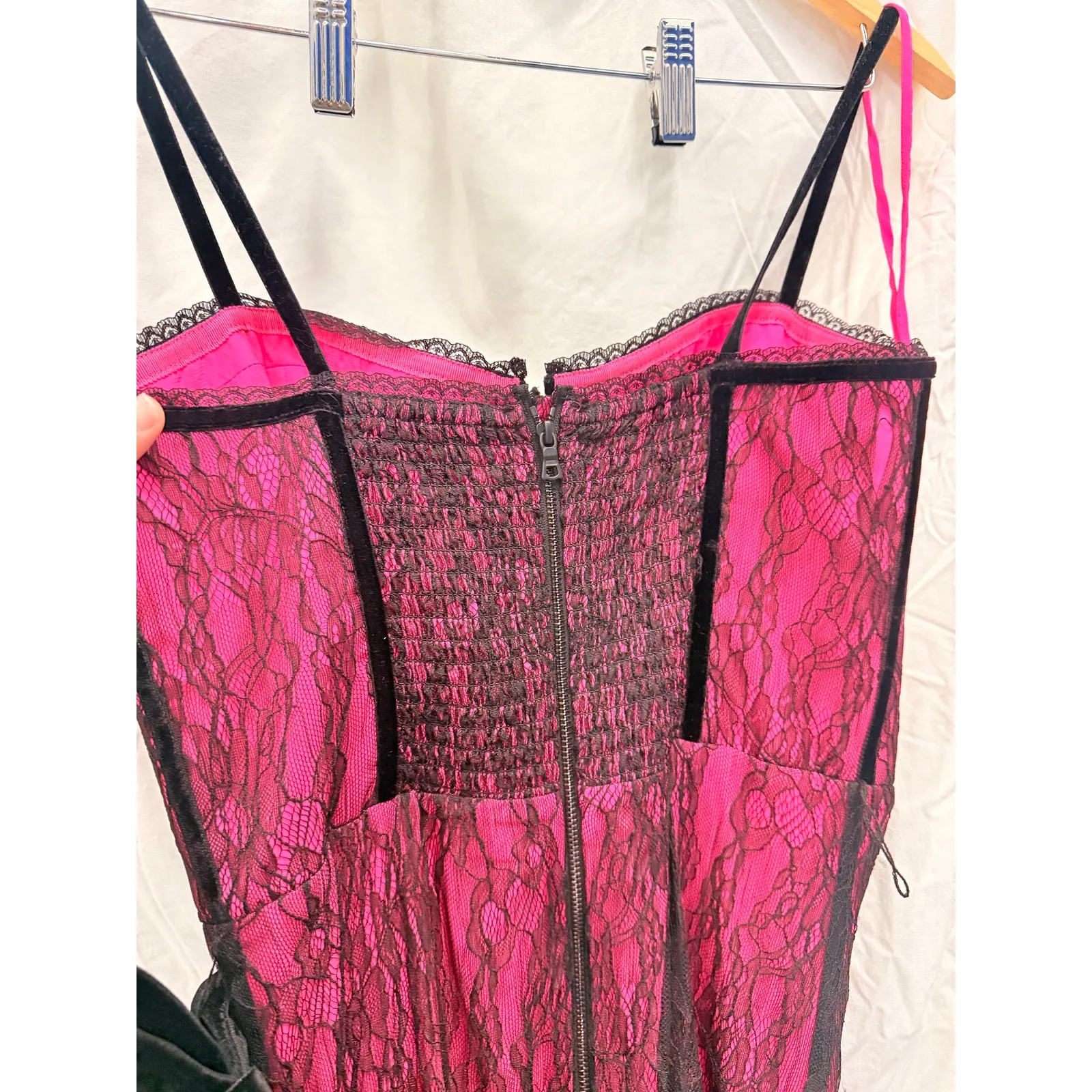 Alice + Olivia NEW Black Hot Wild Pink Chantil Lace Corset Mini Dress US 4 $695‎ - Image 8