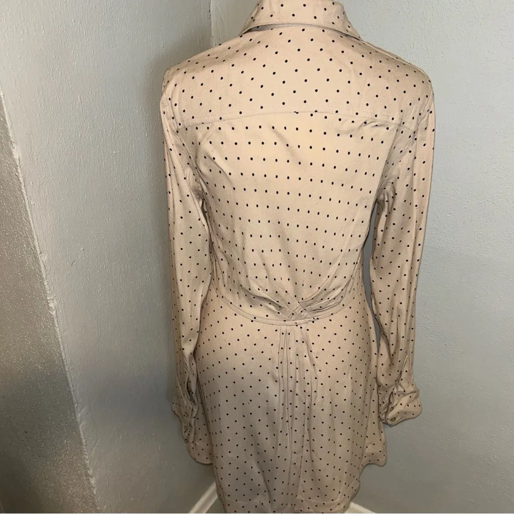 Free People this town Cream Polka Dot Long Sleeve Dress - Image 5