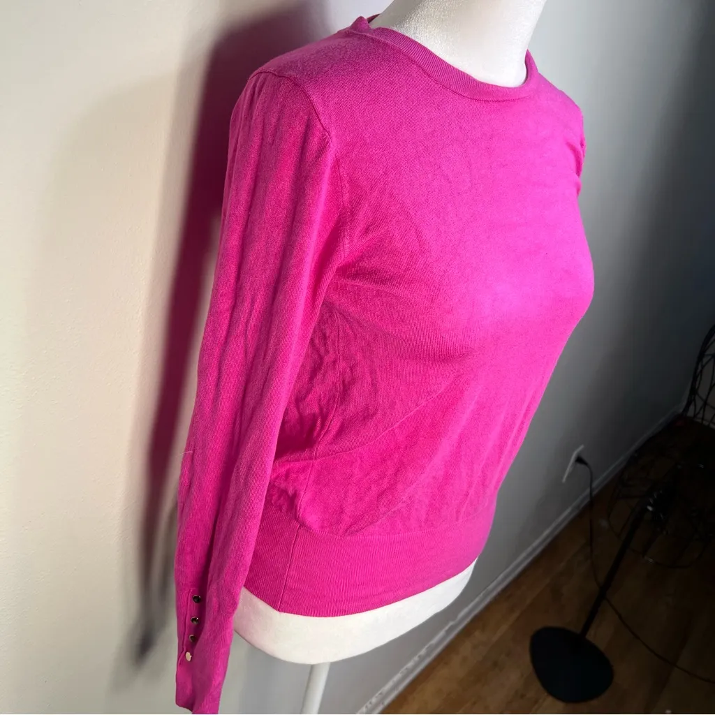 Zara Fuchsia Long Sleeve Blouse size Small preppy casual winter sweater - Image 4