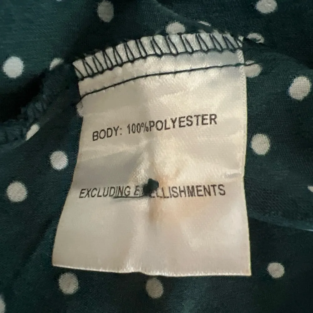 Stuck in Your Ways Midi Dress Size XS/2 Green Polka Dot Tie Front - Image 12