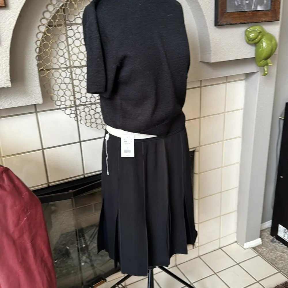 RARE. Armani NWT silk blend split panel skirt NWT size 6 black - Image 2