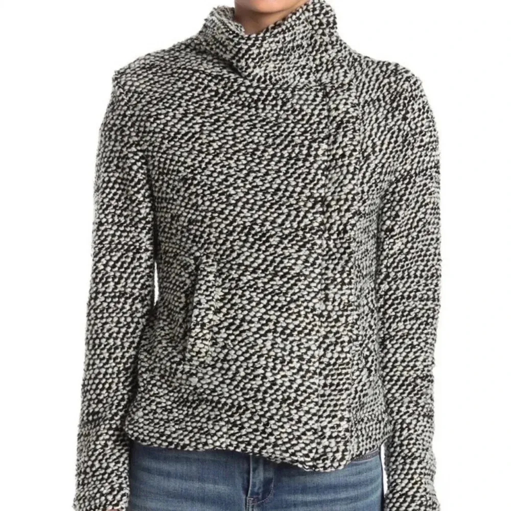 BLANK NYC Marled Boucle Asymmetrical Zip Wool Blend Jacket Size Medium - Image 11