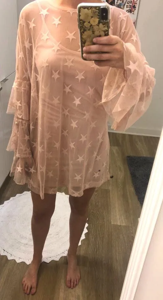 Star Print Dress Pink Size 2 - Image 2