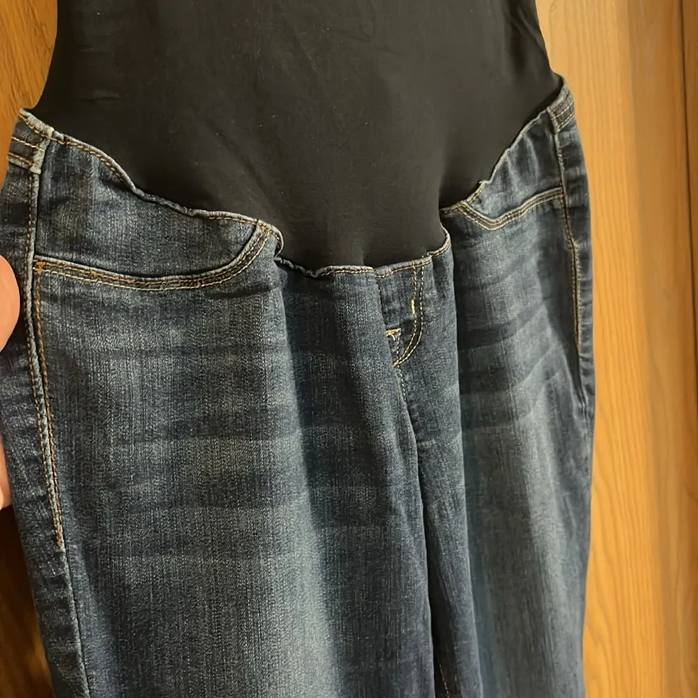 1822 Butter Maternity Over the Belly Maternity Ankle Skinny Jeans Darkwash Marco - Image 3