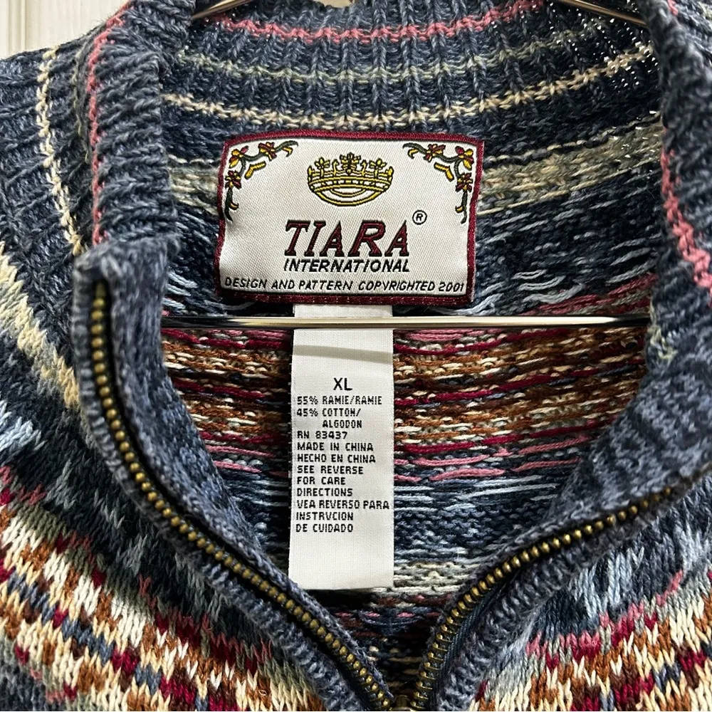 Vintage Tiara International Zippered Cardigan Women’s Size XL (see notes) EUC - Image 3