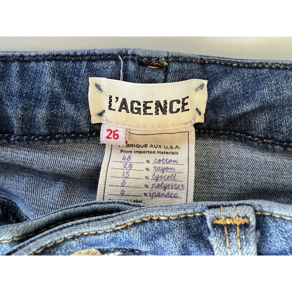 L’agence Jeans High Rise Skinny High Rise Dark Wash Stretch size 26 EUC Blue - Image 3