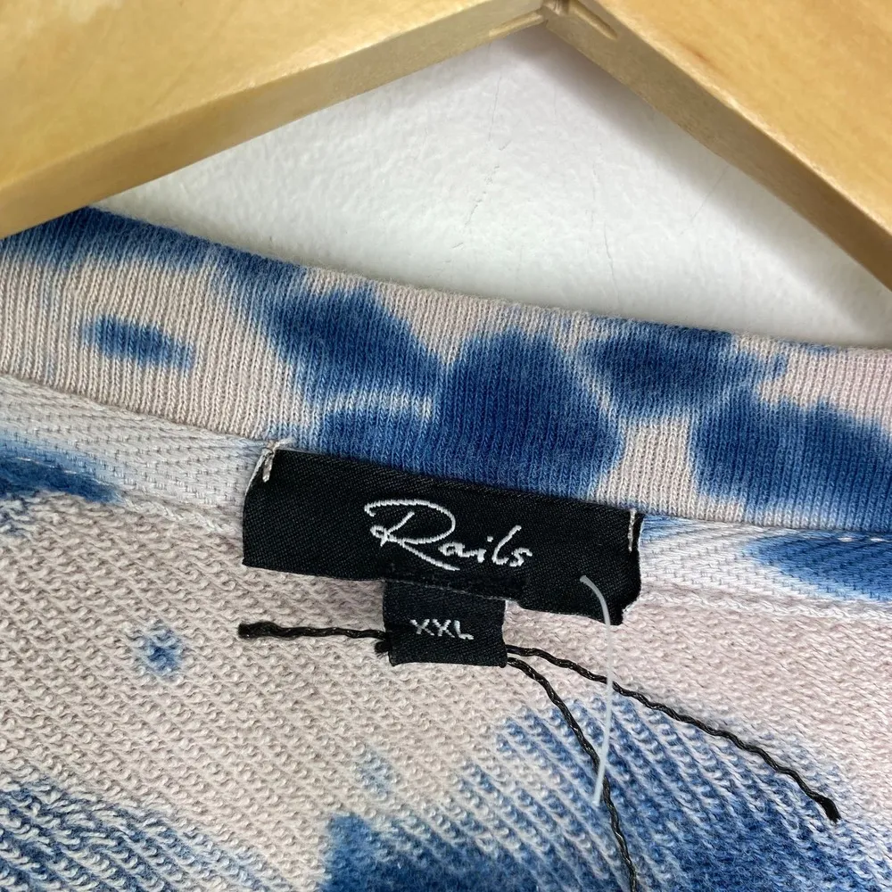 Rails Ramona Indigo White Blue Tie Dye Pullover Sweatshirt Women's Size XX-Large - Image 5