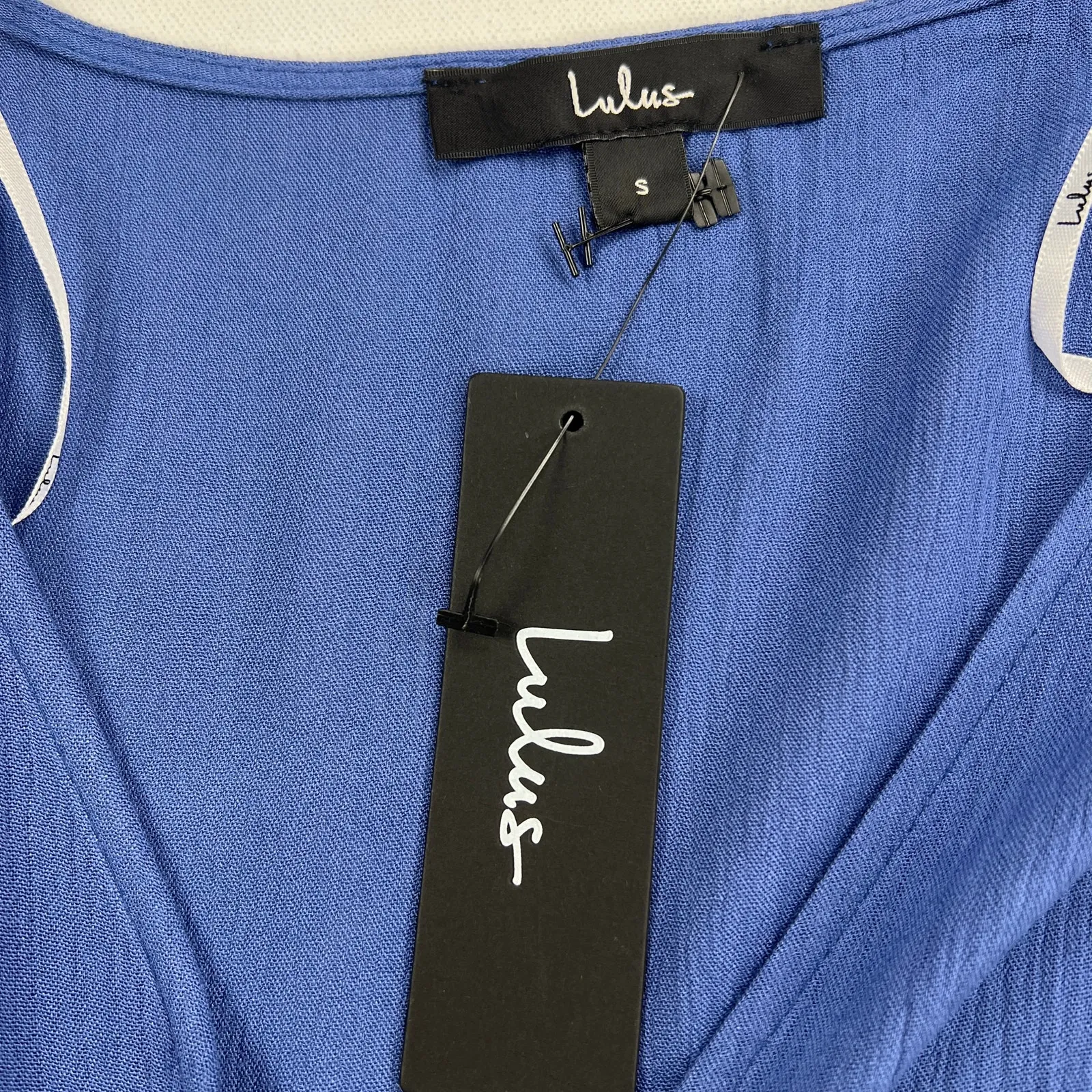 Lulus Heart of Marigold Denim Blue Wrap Maxi Dress Flutter Sleeve Size S - Image 8