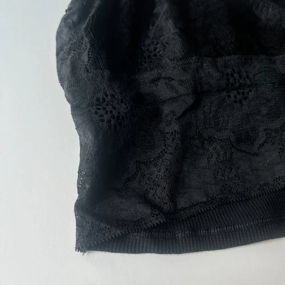 NWT Aerie Waffle Knit Lace V Back Longline Bralette Bra Black Size XL NEW - Image 6