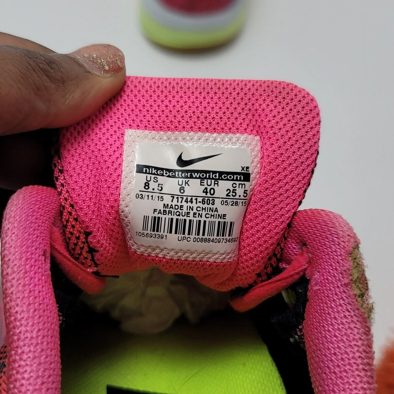 Nike Womens Pink Green Zoom Vomero 10 717441-608 Lace Up Athletic Shoes Size 8.5 - Image 7