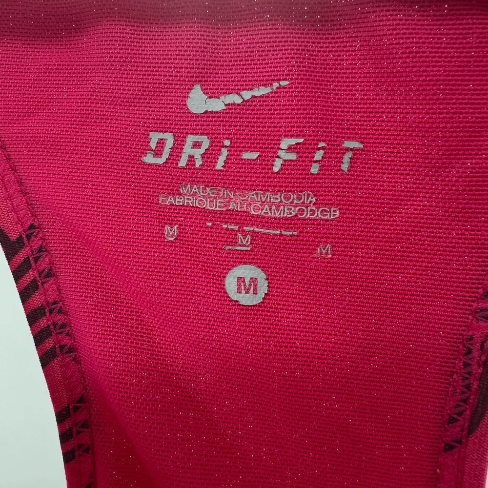 Dark pink black Nike dri-fit racer back workout tank built in cups activewear M - Image 5