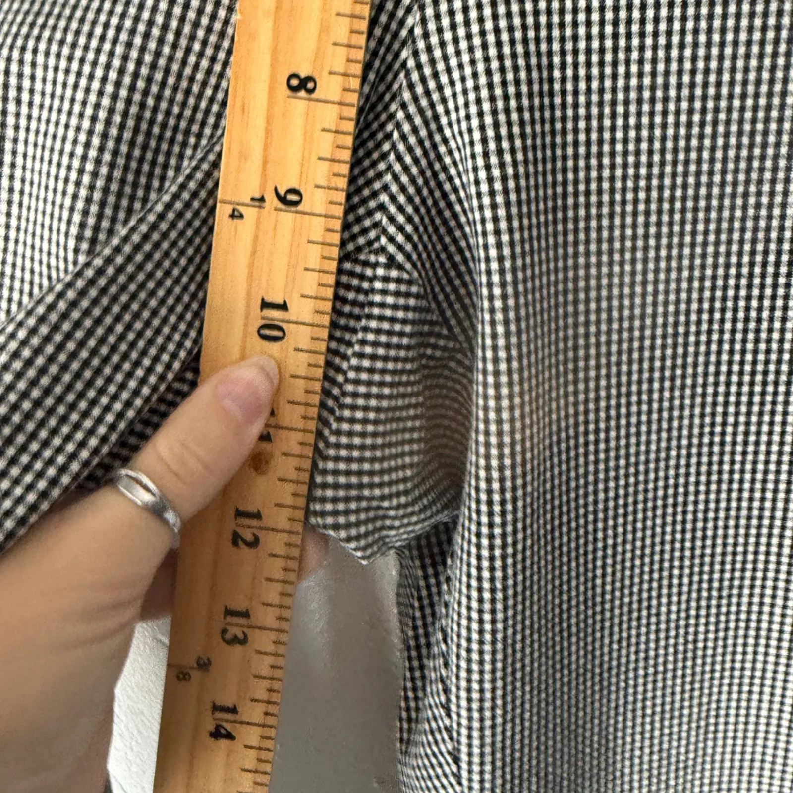 J.Jill Premium Bi Stretch Gingham Ankle Pants Black White Womens Size 12 Pull On - Image 3