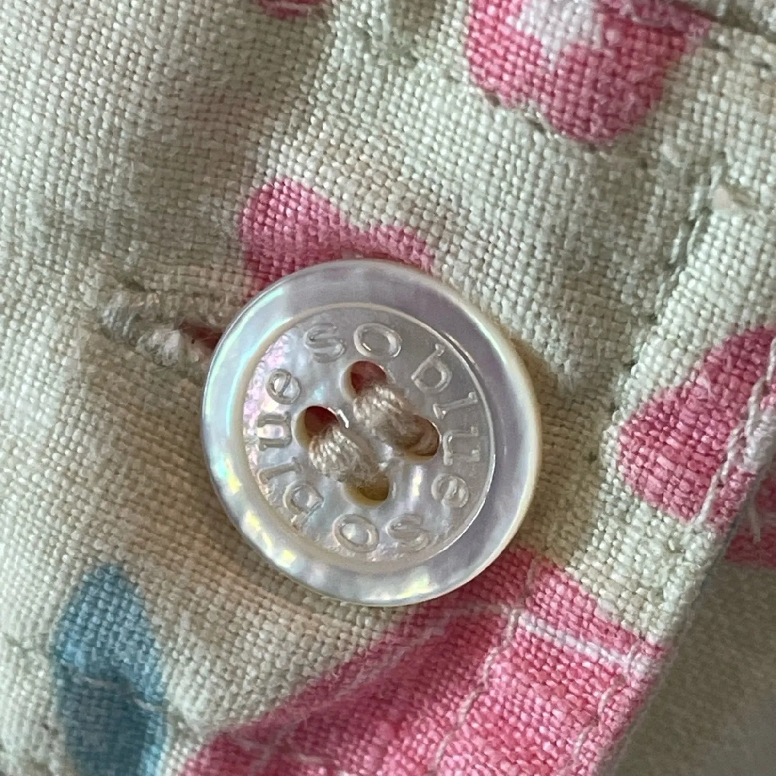 Sigrid Olsen So Blue Floral Print Button Front Vintage Shirt size Large - Image 5