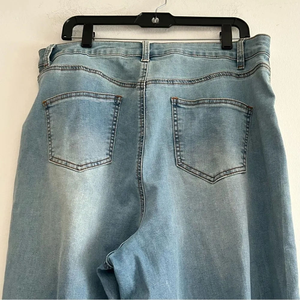 Patrick Starr Fashion to Figure Turn Up High Rise Rhinestone Jeans Sze 14 - Image 9