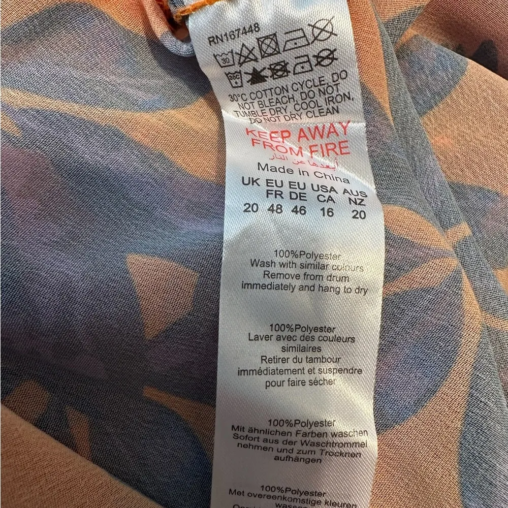 NWT PrettyLittleThing Plus Orange Beach Flares Floral Tropical Womens Size US 16 - Image 14