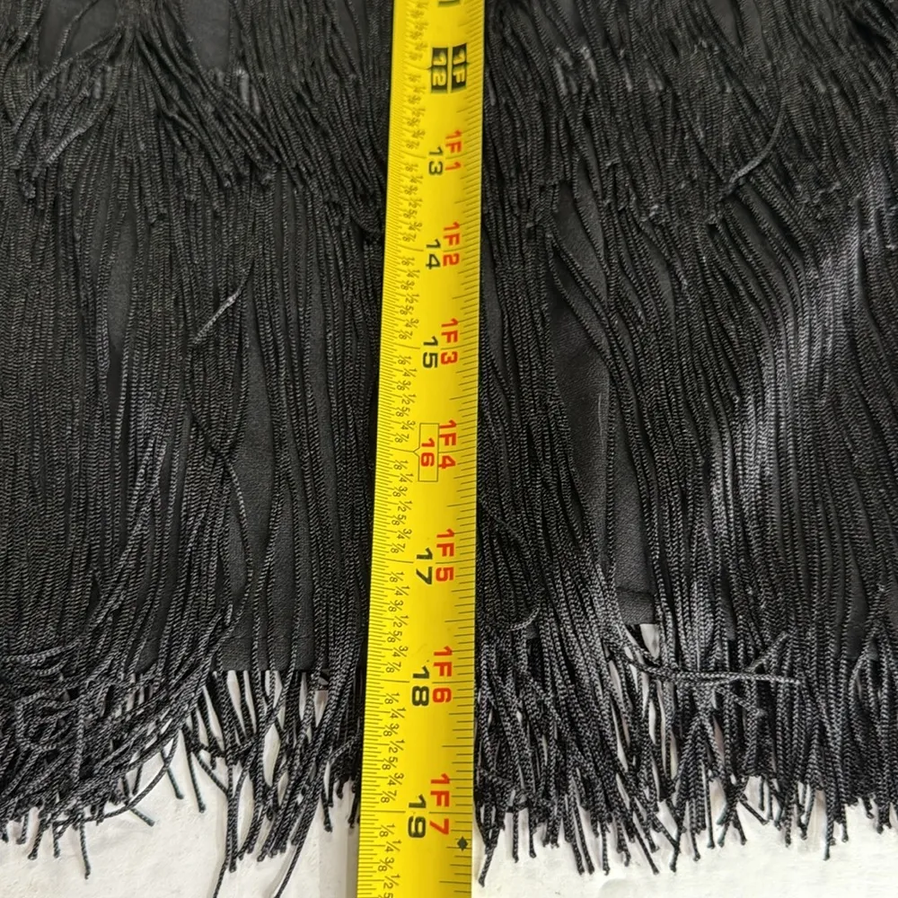 SHEIN Black Fringe Mini Skirt 4XL party concert flapper country flirty fun - Image 7