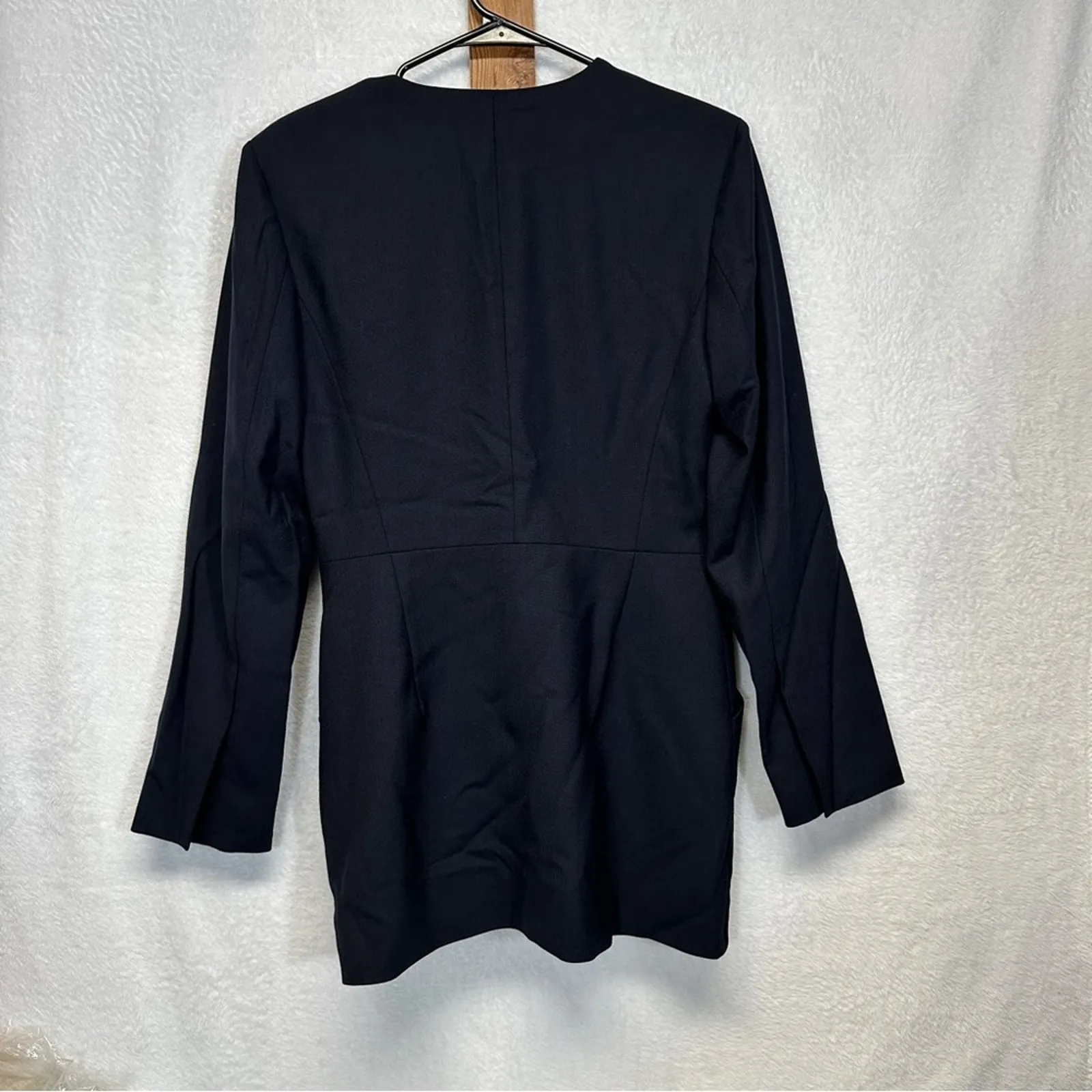 MM Lafleur Carmen Jacket Sharkskin Ink Wool‎ Blend Blazer Size 6 - Image 6