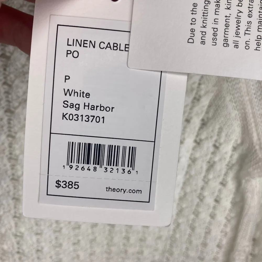 NWT Theory Cable Knit Linen Blend Sweater Size 0-2 - Image 5