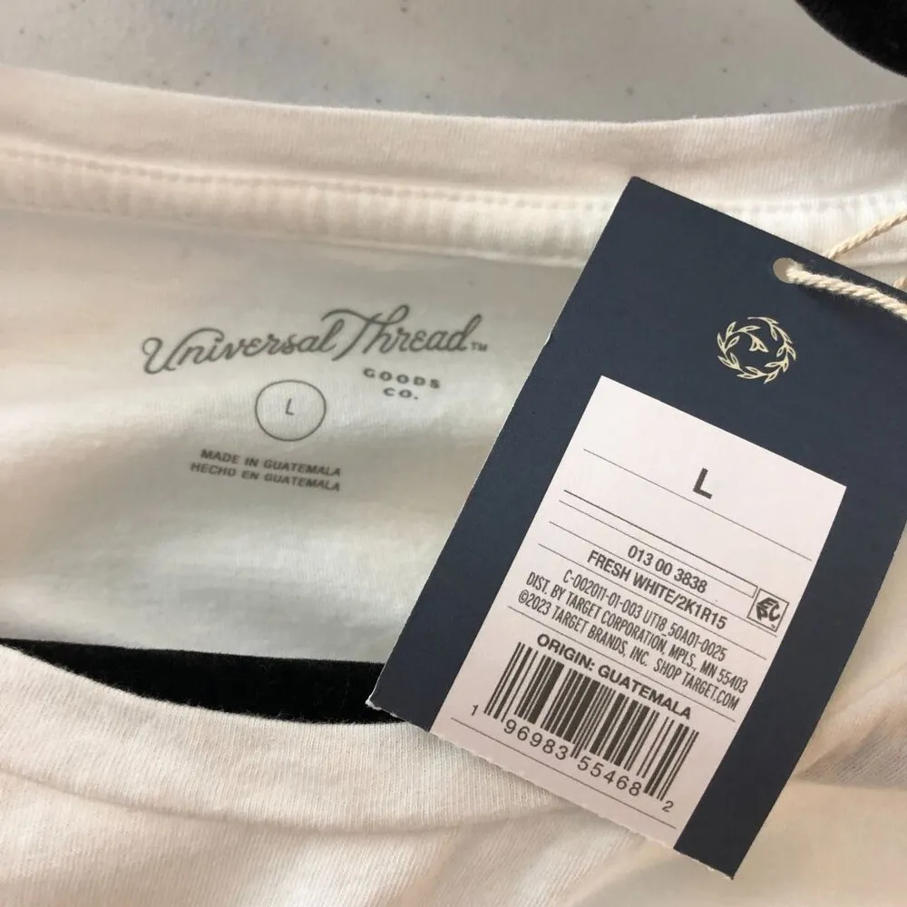 Universal Thread Womens Basic T Shirt Top Short Sleeve White L - Image 4