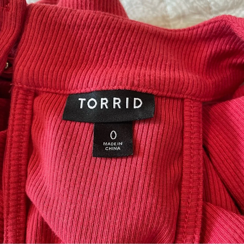 Torrid Red Mini Rib Sleeveless Trapeze Dress Large - Image 9