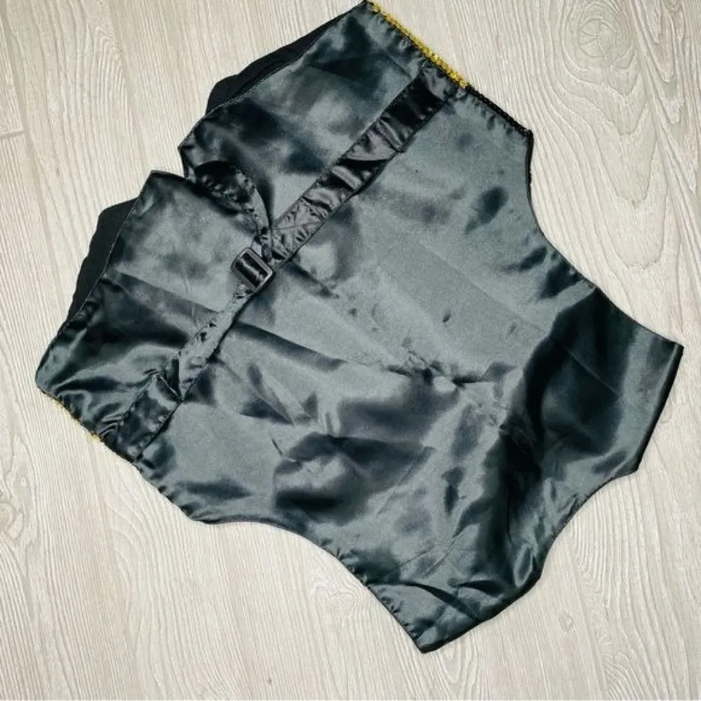 Vintage JC cheetah / leopard vest beaded and sequin top w/ adjustable back small Brown - Image 3