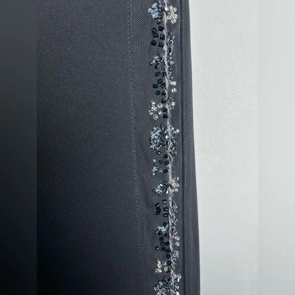 BCBG Max Azria Y2K Women’s Archive Black Beaded Mesh Side Stripe Pant Sz 2 NWT - Image 2